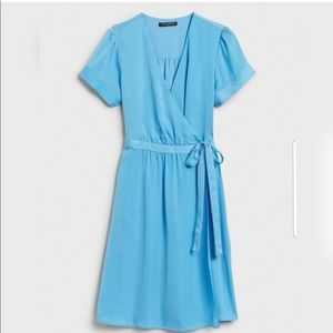 NWT Banana Republic Blue Cap Wrap Dress